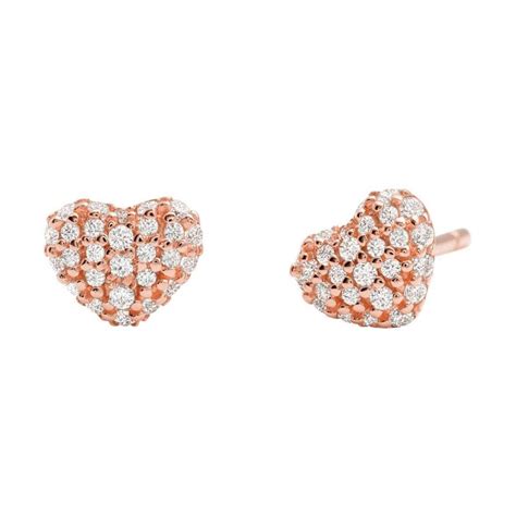 michael kors earring stud heart|michael kors silver heart earrings.